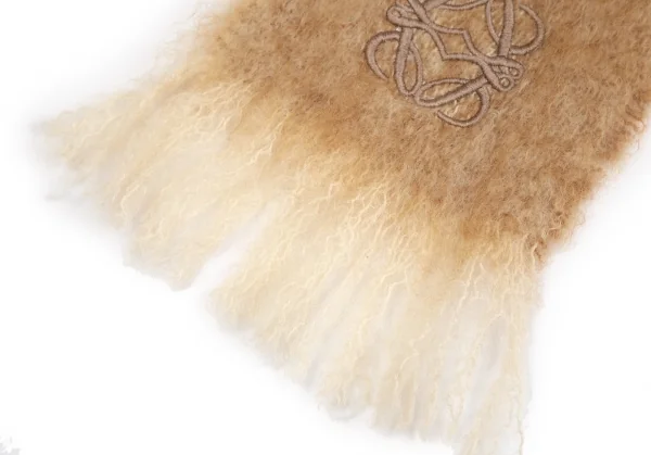 ロエベLOEWE モヘアウールアナグラム刺繍マフラー オフ K-113222_004
