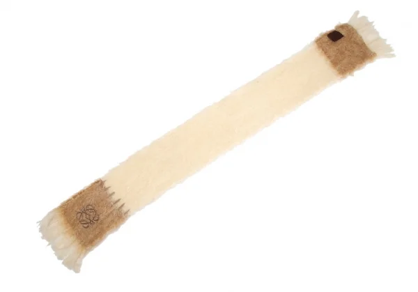 ロエベLOEWE モヘアウールアナグラム刺繍マフラー オフ K-113222_006