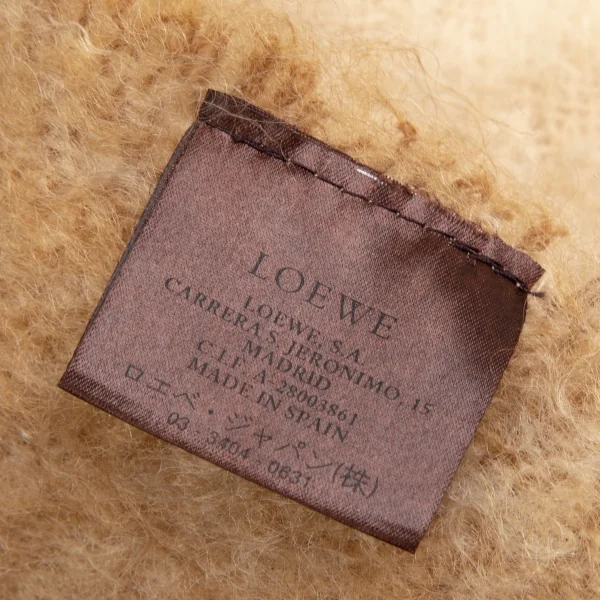 ロエベLOEWE モヘアウールアナグラム刺繍マフラー オフ K-113222_009
