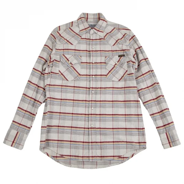 ヒステリックグラマーHYSTERIC GLAMOUR ウエスタンヨークチェックネルシャツ ライトグレー他F K-113225_002