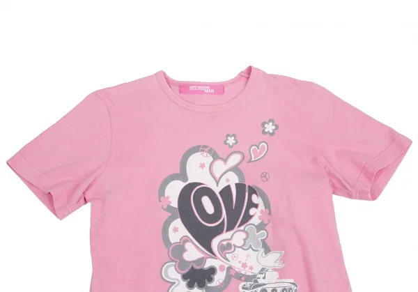 ジュンヤワタナベマン コムデギャルソンJUNYA WATANABE MAN PINK COMME des GARCONS グラフィックプリントTシャツ ピンクM位 K-113231_002