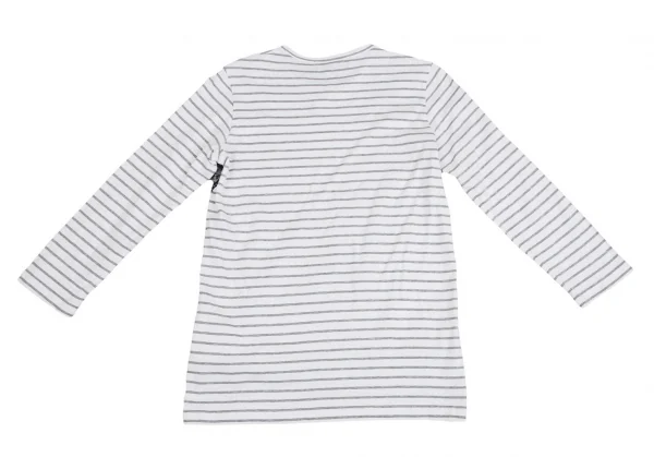 トリココムデギャルソンtricot COMME des GARCONS レースビスチェプリントボーダーカットソー 白グレーS K-113235_011