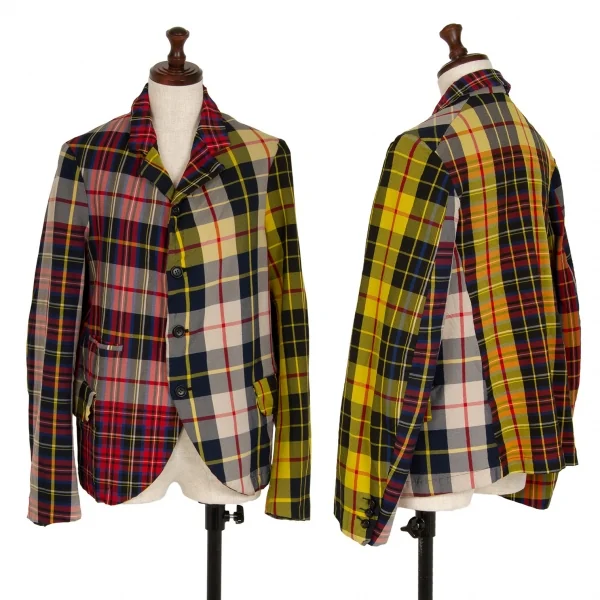 コムコム コムデギャルソンCOMME des GARCONS エステルタータンチェック4Bジャケット マルチS K-113247_001