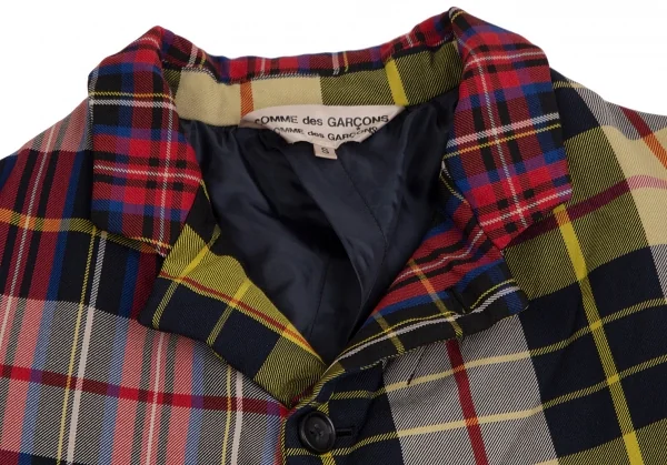コムコム コムデギャルソンCOMME des GARCONS エステルタータンチェック4Bジャケット マルチS K-113247_003