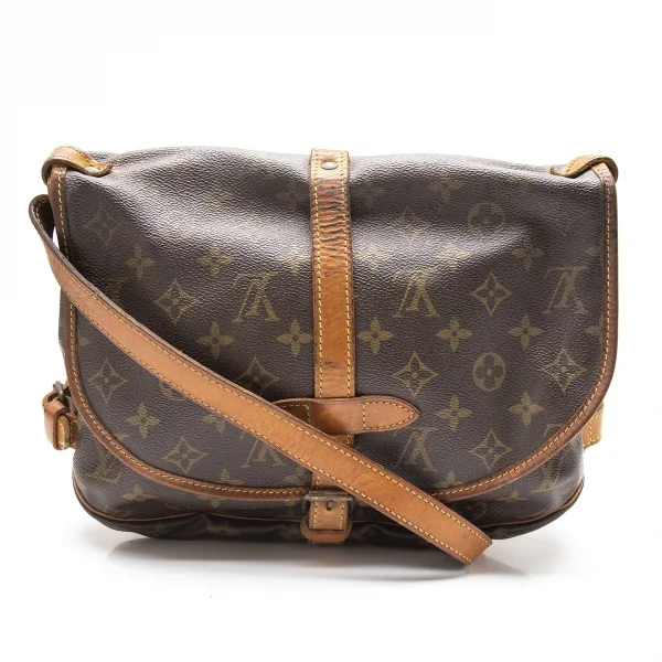 ルイヴィトンLouis Vuitton モノグラム ソミュール30 ショルダーバッグ 茶 K-113253_001