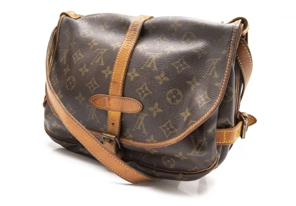 ルイヴィトンLouis Vuitton モノグラム ソミュール30 ショルダーバッグ 茶 K-113253_002