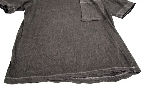 ヨウジヤマモト プールオムYohji Yamamoto POUR HOMME 製品染めコットンリネンビッグポケットTシャツ グレー3 K-113255_005