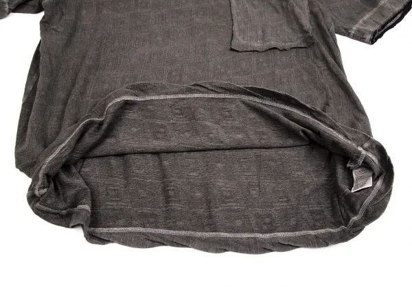 ヨウジヤマモト プールオムYohji Yamamoto POUR HOMME 製品染めコットンリネンビッグポケットTシャツ グレー3 K-113255_006