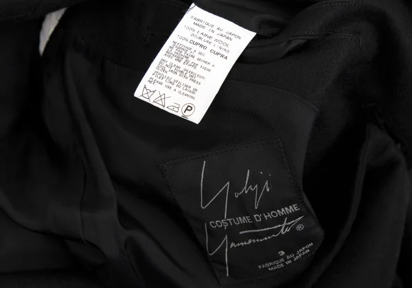 ヨウジヤマモトコスチュームドオム Yohji Yamamoto COSTUME D'HOMME ウールフェルトセットアップスーツ 黒3・2 K-113259_010