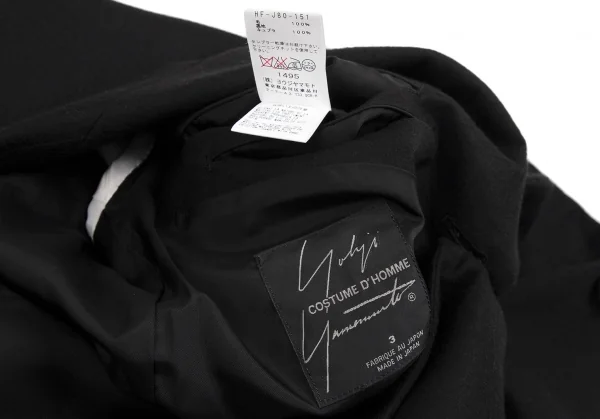 ヨウジヤマモトコスチュームドオム Yohji Yamamoto COSTUME D'HOMME ウールフェルトセットアップスーツ 黒3・2 K-113259_011
