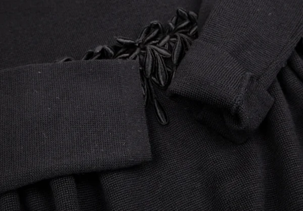 フェンディFENDI 刺繍モチーフ装飾ニットワンピース 黒42 K-113284_007