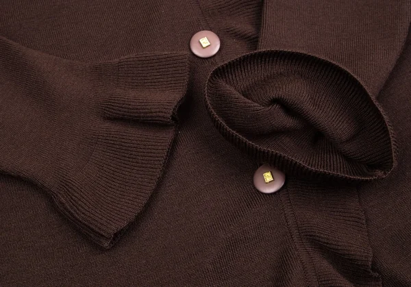 フェンディFENDI フリルニットカーディガン 焦げ茶44 K-113286_007