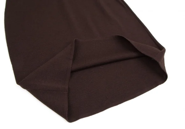 フェンディFENDI ウール台形ニットスカート 焦げ茶44 K-113287_006