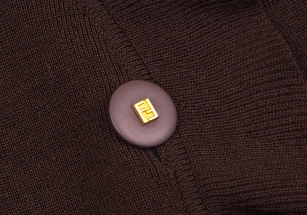 フェンディFENDI フリルニットカーディガンセットアップ 焦げ茶44 K-113288_005
