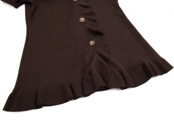 フェンディFENDI フリルニットカーディガンセットアップ 焦げ茶44 K-113288_008