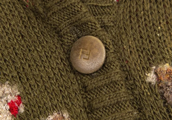 フェンディFENDI ショールカラーフェアアイルニットジャケット カーキ他40 K-113289_005