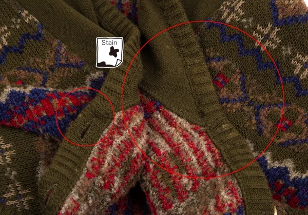 フェンディFENDI ショールカラーフェアアイルニットジャケットセットアップ カーキ他40 K-113291_010