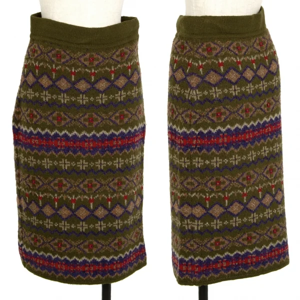 フェンディFENDI ショールカラーフェアアイルニットジャケットセットアップ カーキ他40 K-113291_013