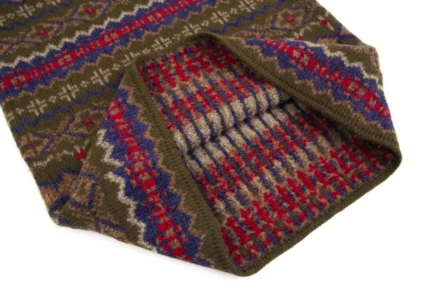 フェンディFENDI ショールカラーフェアアイルニットジャケットセットアップ カーキ他40 K-113291_017