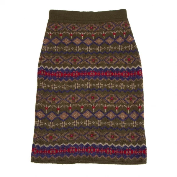 フェンディFENDI ショールカラーフェアアイルニットジャケットセットアップ カーキ他40 K-113291_018