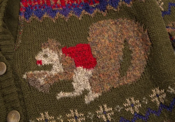 フェンディFENDI ショールカラーフェアアイルニットジャケットセットアップ カーキ他40 K-113291_005