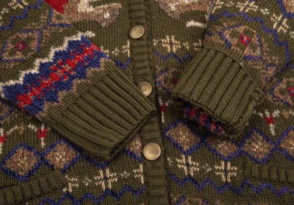 フェンディFENDI ショールカラーフェアアイルニットジャケットセットアップ カーキ他40 K-113291_007