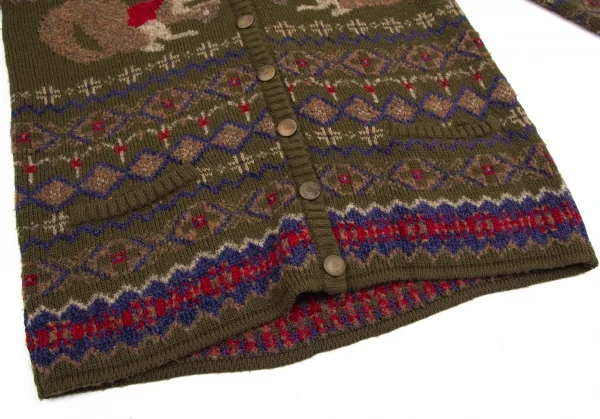 フェンディFENDI ショールカラーフェアアイルニットジャケットセットアップ カーキ他40 K-113291_008