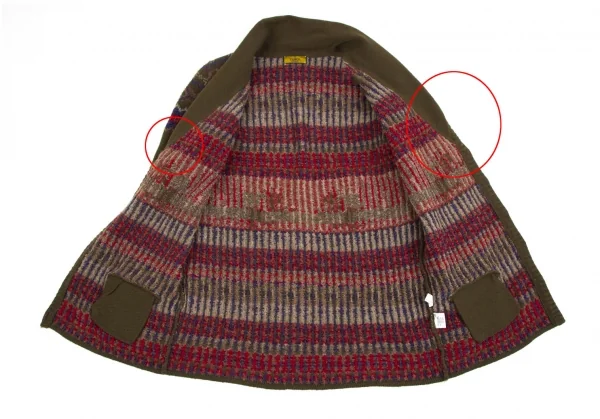 フェンディFENDI ショールカラーフェアアイルニットジャケットセットアップ カーキ他40 K-113291_009