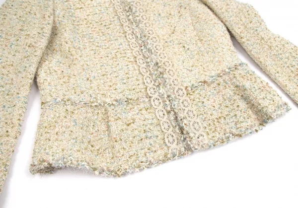 ユキ トリイ YUKI TORII レーステーピングラメツイードジャケット オフ38 K-113292_010