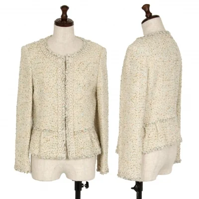 ユキ トリイ YUKI TORII レーステーピングラメツイードジャケット オフ