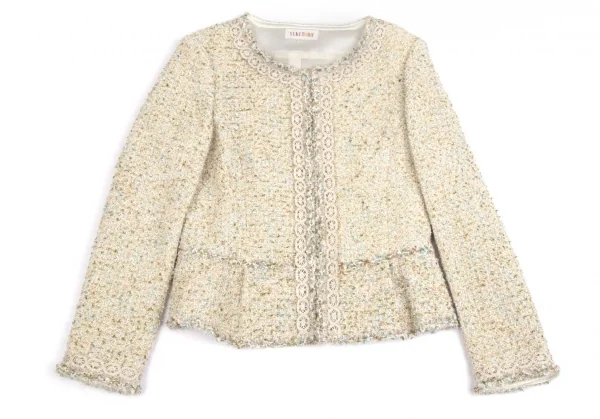 ユキ トリイ YUKI TORII レーステーピングラメツイードジャケット オフ38 K-113292_002