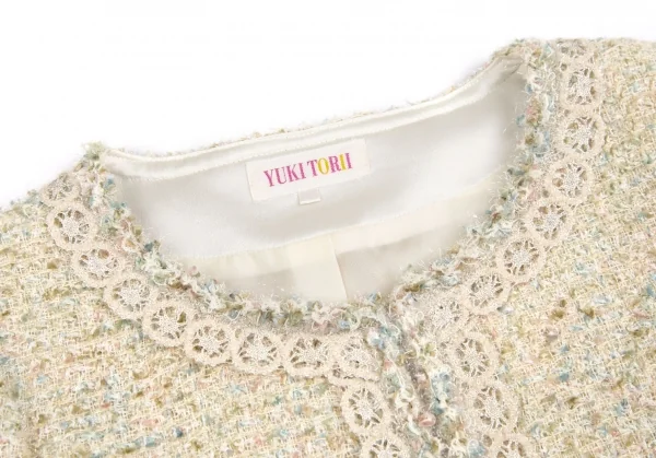 ユキ トリイ YUKI TORII レーステーピングラメツイードジャケット オフ38 K-113292_004