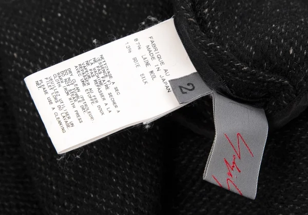 ヨウジヤマモト ノアールYohji Yamamoto NOIR ウールシルクフリンジマフラージャケット 黒2 K-113299_013