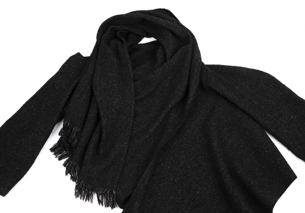 ヨウジヤマモト ノアールYohji Yamamoto NOIR ウールシルクフリンジマフラージャケット 黒2 K-113299_003