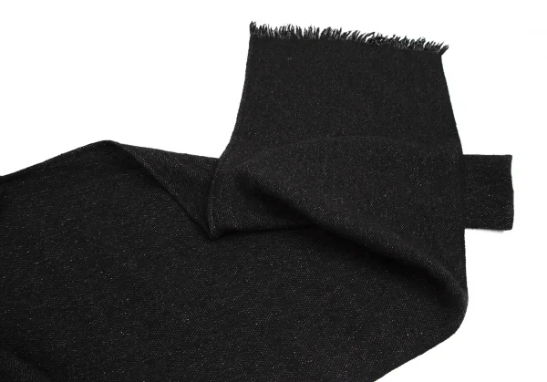 ヨウジヤマモト ノアールYohji Yamamoto NOIR ウールシルクフリンジマフラージャケット 黒2 K-113299_005