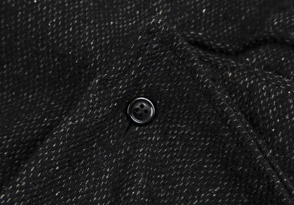 ヨウジヤマモト ノアールYohji Yamamoto NOIR ウールシルクハーフラップスカート 黒1 K-113300_010