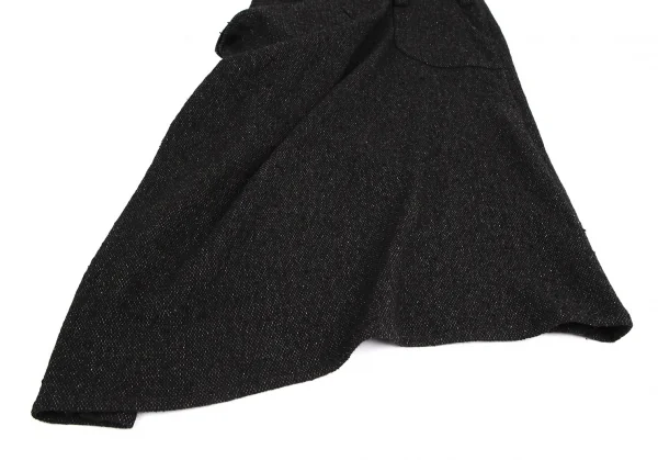 ヨウジヤマモト ノアールYohji Yamamoto NOIR ウールシルクフリンジ巻きデザインセットアップ 黒2・1 K-113301_016