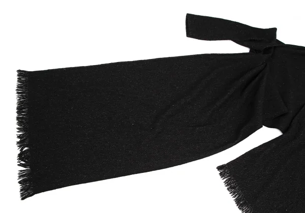 ヨウジヤマモト ノアールYohji Yamamoto NOIR ウールシルクフリンジ巻きデザインセットアップ 黒2・1 K-113301_005