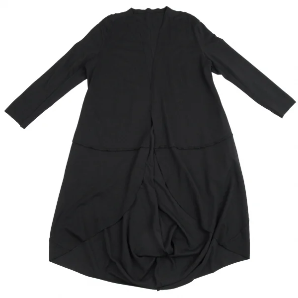 センソユニコSENSOUNICO 芽風 ストレッチジャージーアウトシームボタンレスロングカーディガン 黒38 K-113319_002