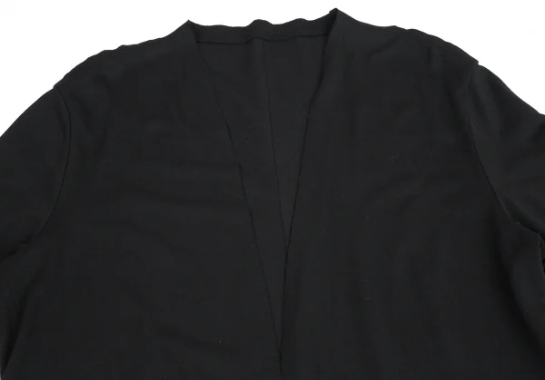 センソユニコSENSOUNICO 芽風 ストレッチジャージーアウトシームボタンレスロングカーディガン 黒38 K-113319_003