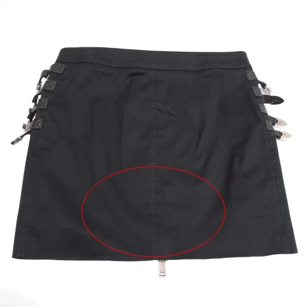 ディースクエアードDSQUARED2 バックルディテールフルジップタイトスカート 黒40 K-113320_008