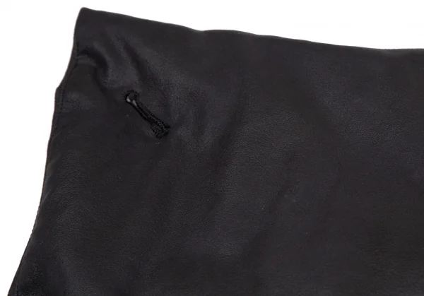 イッセイミヤケISSEY MIYAKE シンセティックレザーフロントドレープダウンベスト 黒2 K-113328_012