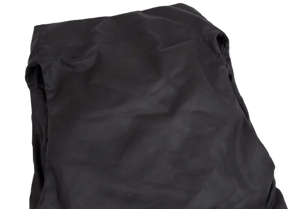 イッセイミヤケISSEY MIYAKE シンセティックレザーフロントドレープダウンベスト 黒2 K-113328_014