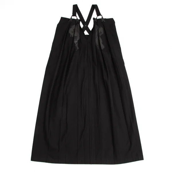 ヨウジヤマモト ファムYohji Yamamoto FEMME ペイントプリーツサスペンダーワンピース 黒1 K-113331_002