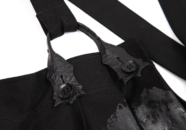 ヨウジヤマモト ファムYohji Yamamoto FEMME ペイントプリーツサスペンダーワンピース 黒1 K-113331_004