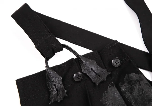 ヨウジヤマモト ファムYohji Yamamoto FEMME ペイントプリーツサスペンダーワンピース 黒1 K-113331_005