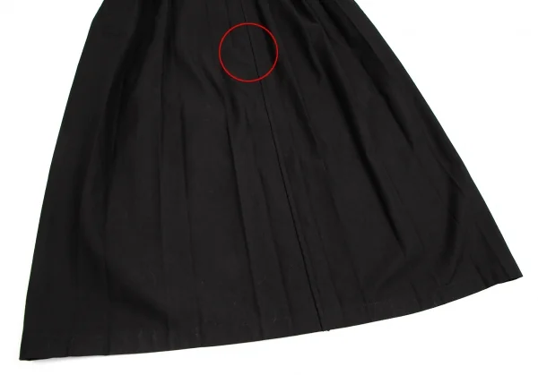 ヨウジヤマモト ファムYohji Yamamoto FEMME ペイントプリーツサスペンダーワンピース 黒1 K-113331_008