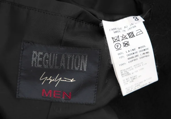 レギュレーション ヨウジヤマモトメンREGULATION Yohji Yamamoto MEN ウールカシミヤビーバードクタージャケット 黒3 K-113337_017