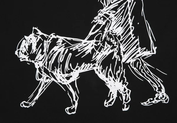 ヨウジヤマモト プールオム×ニューエラYohji Yamamoto POUR HOMME×NEWERA バックドローイングプリント反転ロゴ刺繍Tシャツ 黒4 K-113340_003