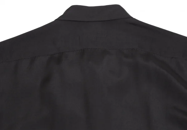 ヨウジヤマモト プールオムYohji Yamamoto POUR HOMME レーヨンシルクフロントレイヤード半袖シャツ 黒3 K-113342_014